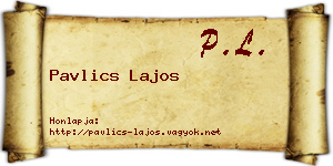 Pavlics Lajos névjegykártya